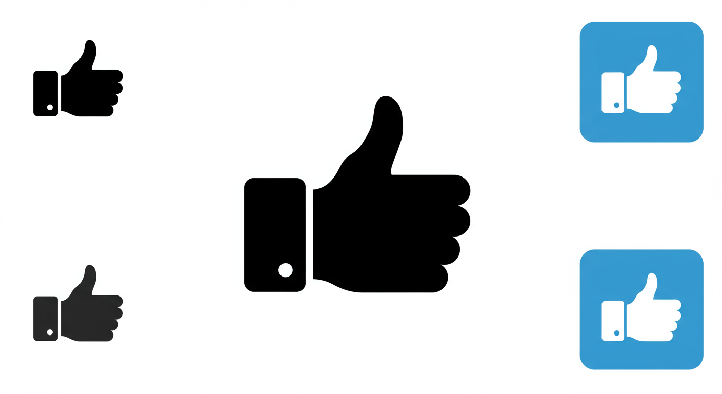 Thumbs-up icons representing approval.