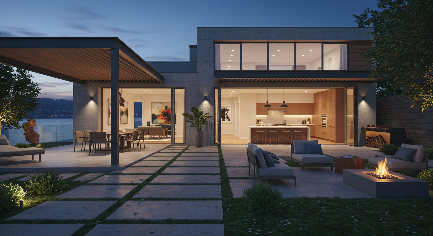 Outdoor spaces abound.