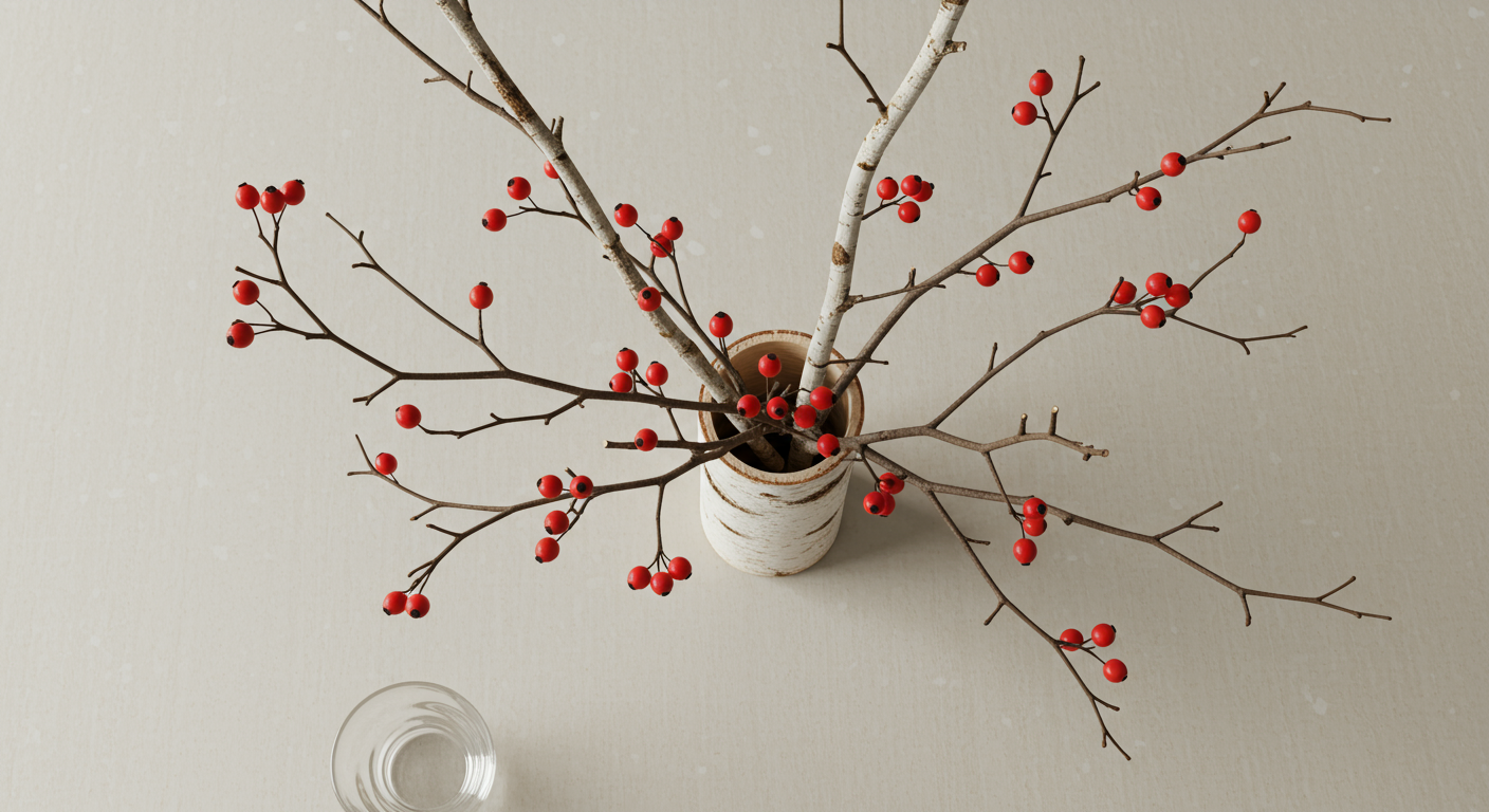 hole drilled into the center of a birch log to create a vase
