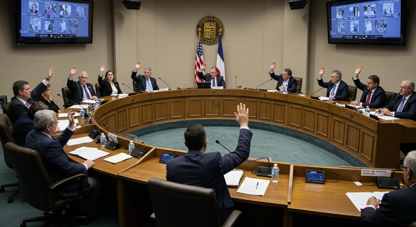Charlotte City Council takes the vote on the Unified Development Ordinance. Photo: Screenshot of YouTube stream