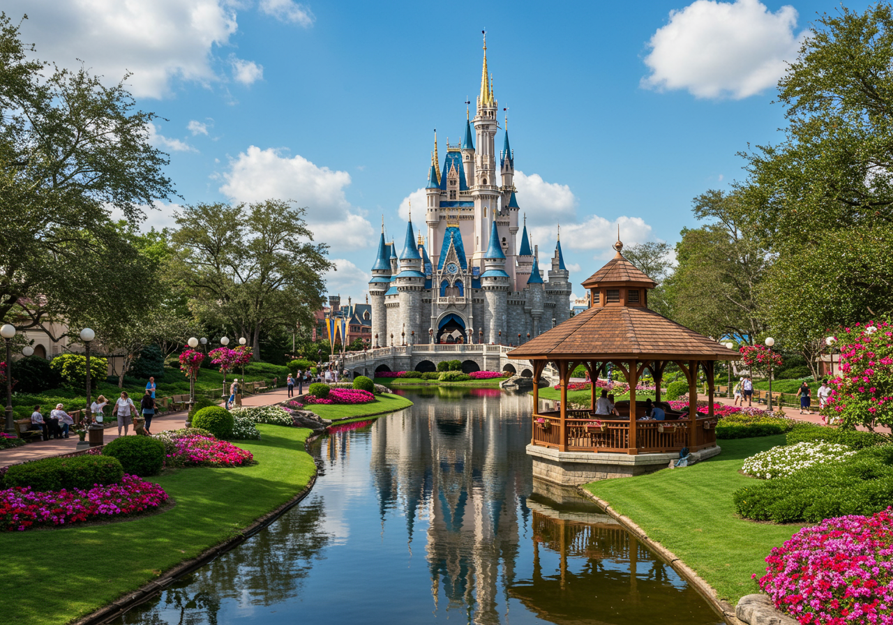 Disney World in the modern city of Orlando, Florida