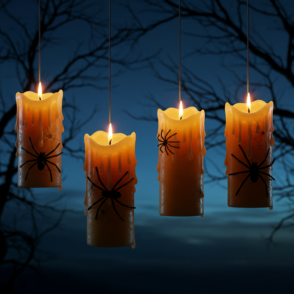 Pottery Barn Hanging Spider LED String Lights (Set of Four)