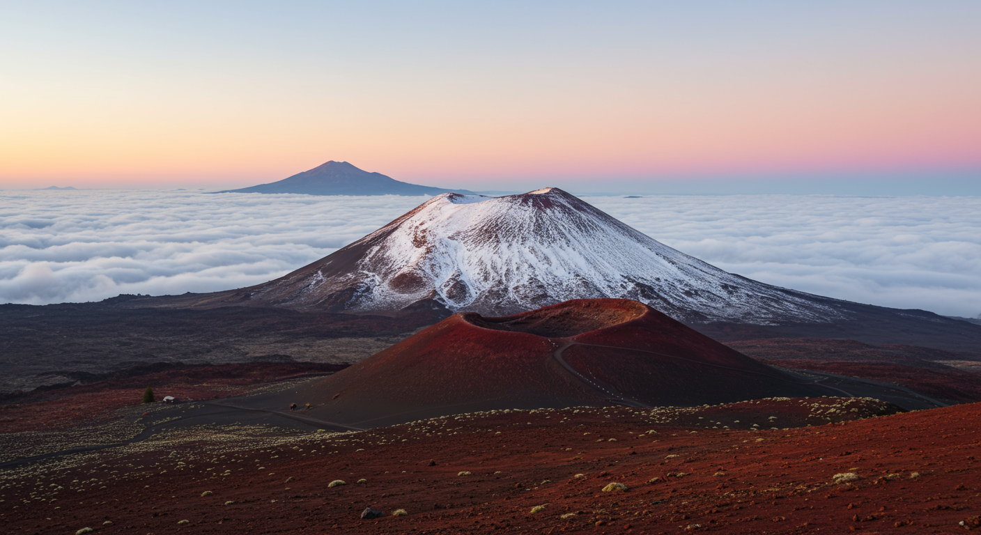 snow capped mountains on big island hawaii