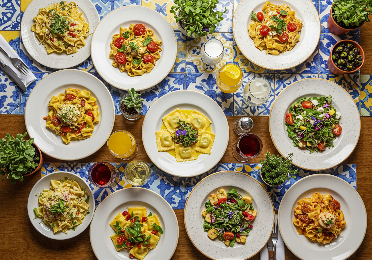 Food from San Diego Italian restaurant Amalfi Cucina Italiana open on Christmas Day 2024