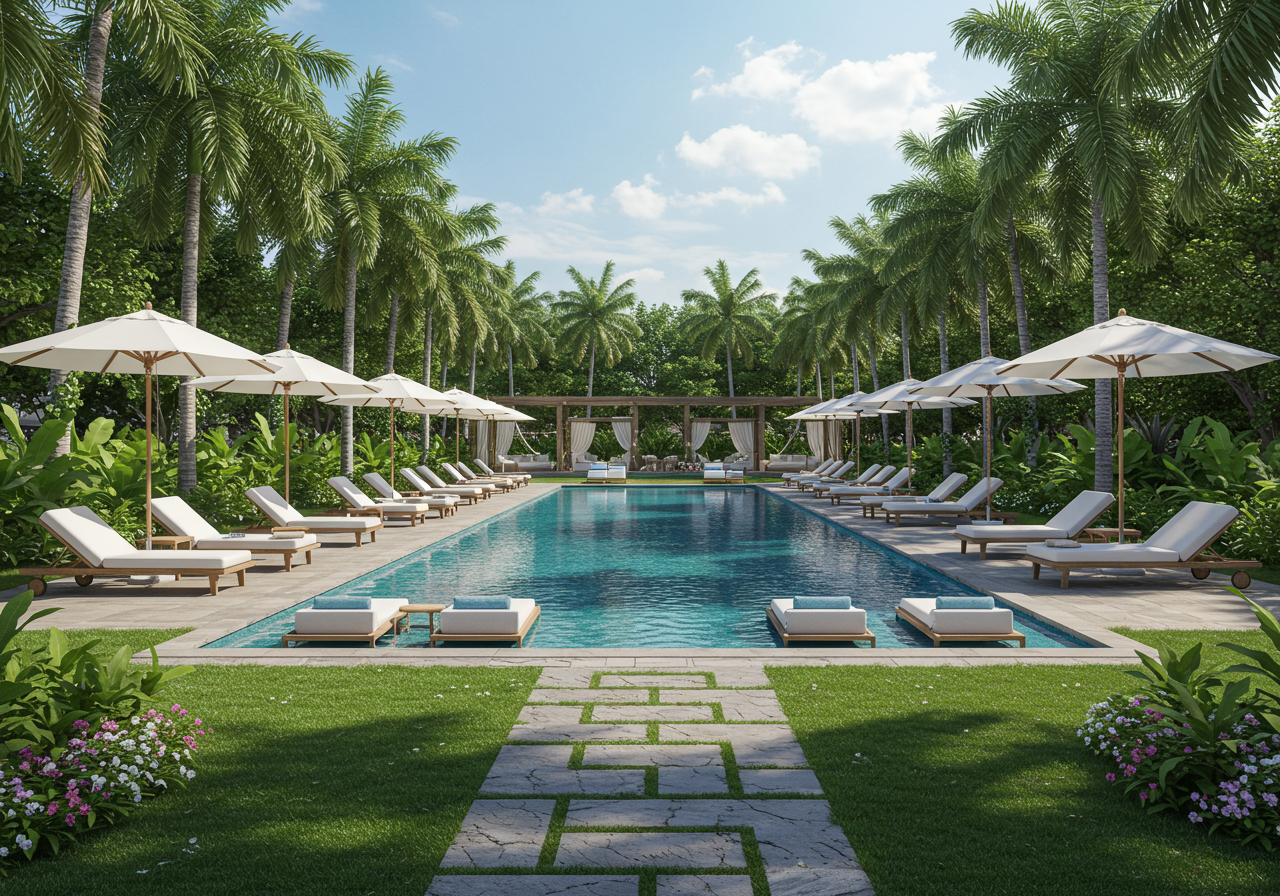 luxury condo pool on oahu