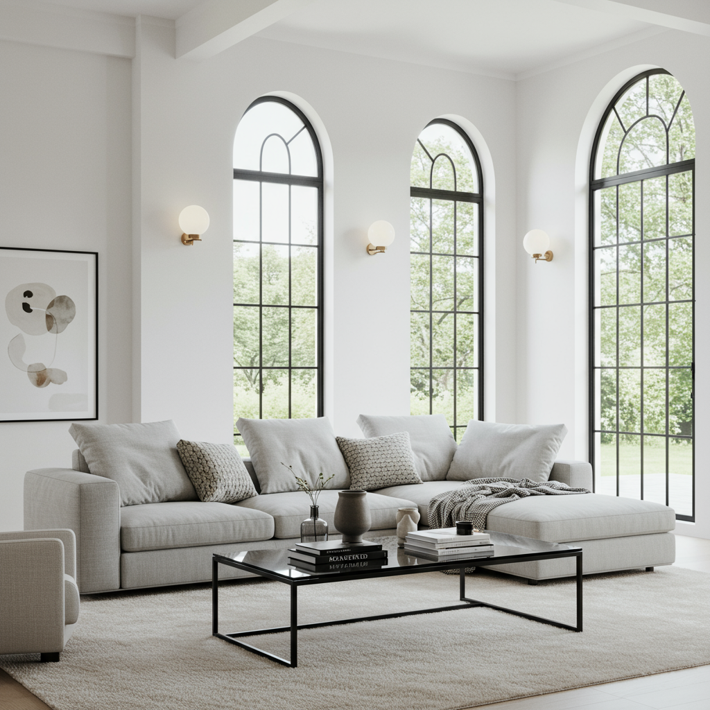 Living room with neutral furniture