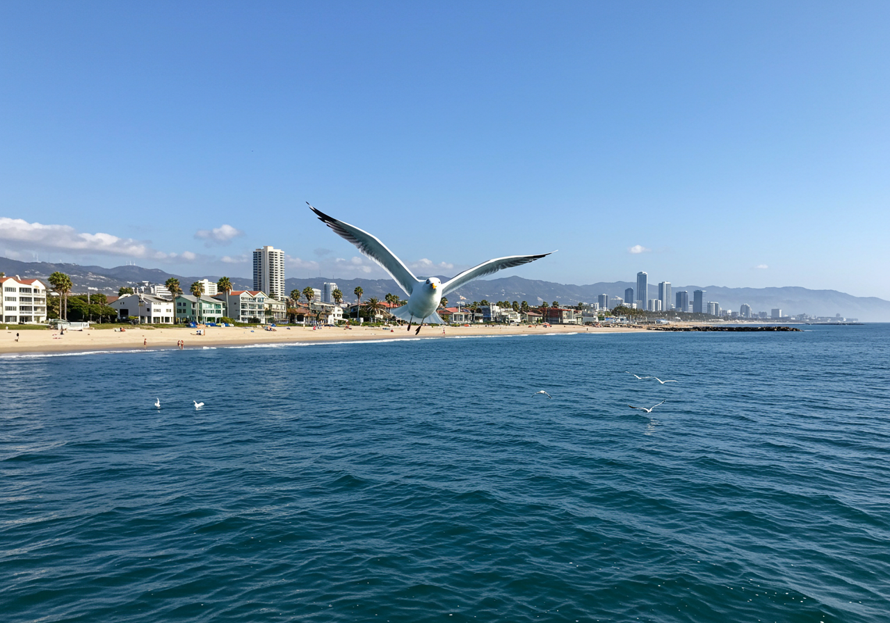 Scenic view of Newport Beach coastline
