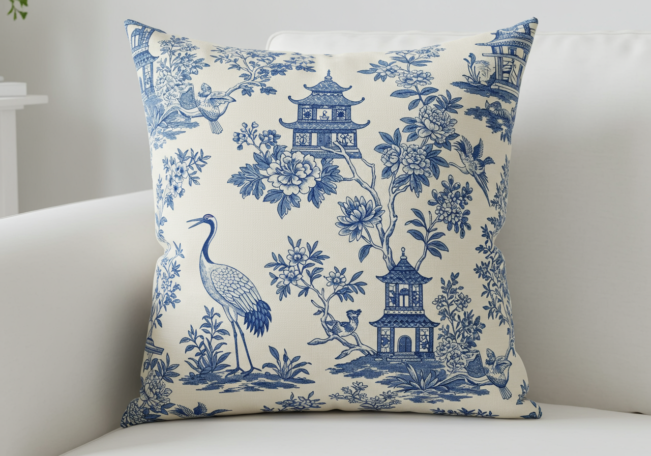 Toile Pillow Cover