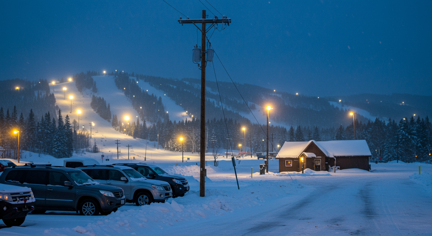 Night skiing at Hesperus Ski Area, Durango, CO