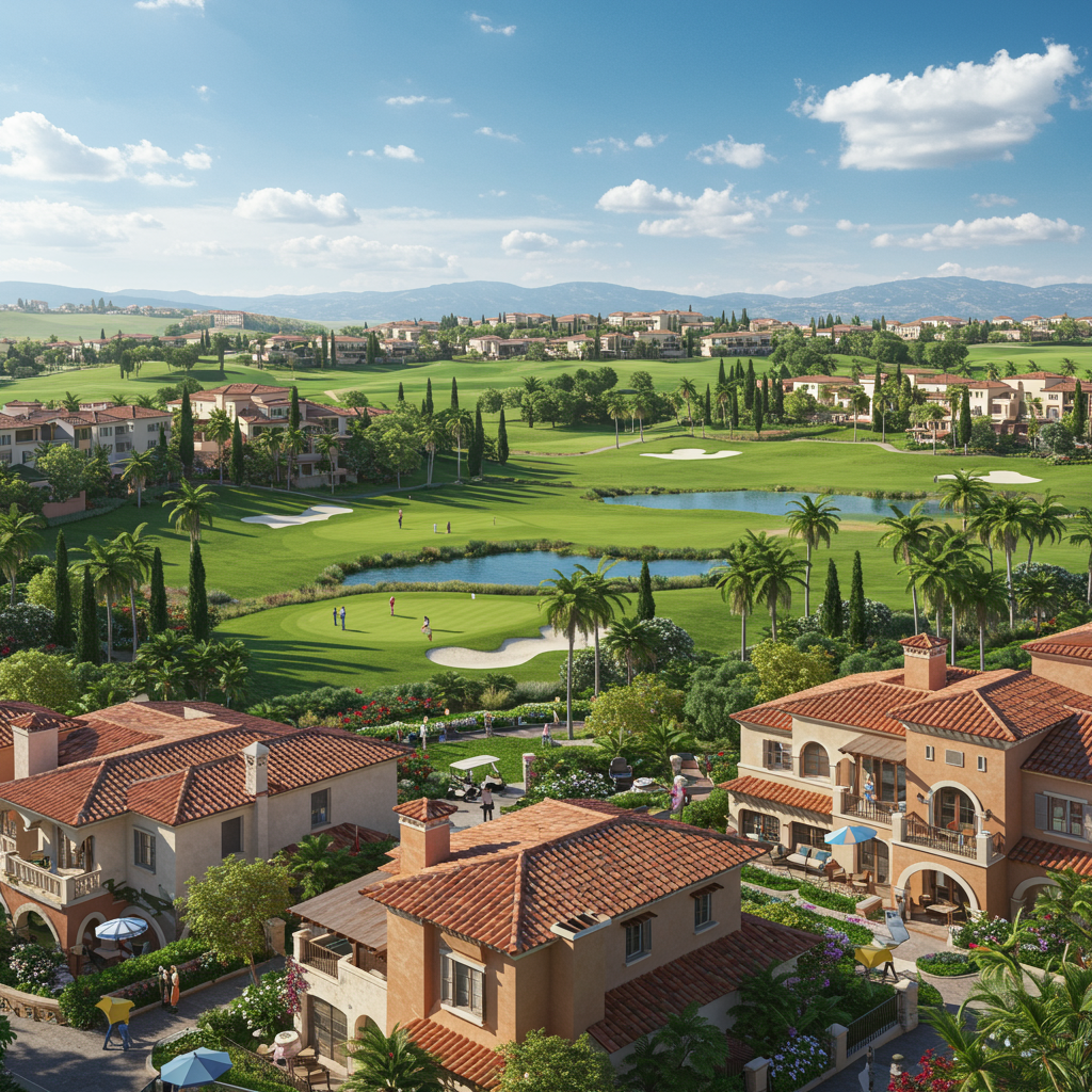 Aerial view of Laguna Woods Village, one of the top 55+ communities in Orange County
