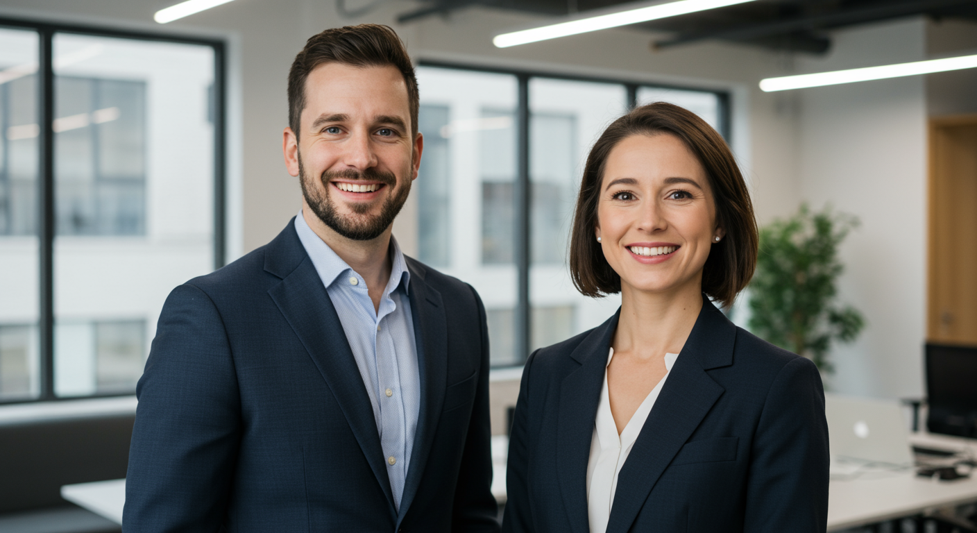 a man and woman smiling