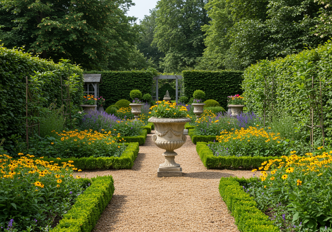 Walk through a beautiful garden