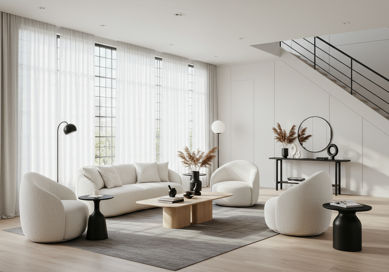 Rounded Furniture - Annette Jaffe Interiors