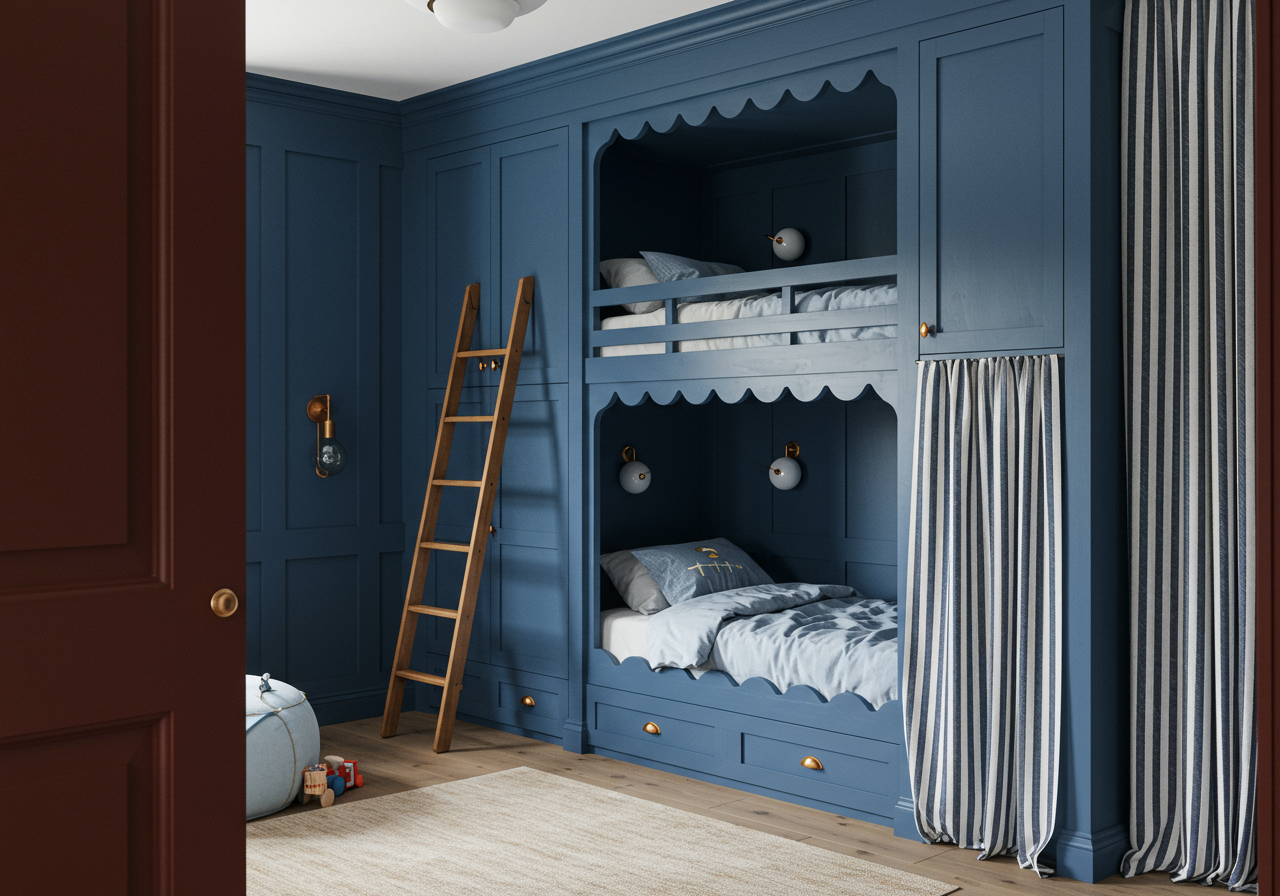 Image may contain Indoors Interior Design Furniture Bed Bedroom Room Bunk Bed Architecture Building and Hostel