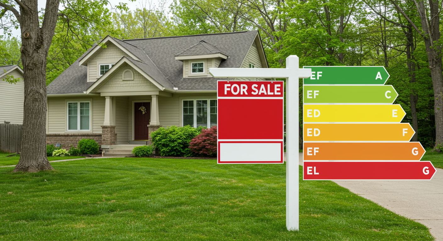 House With Energy Rating Background