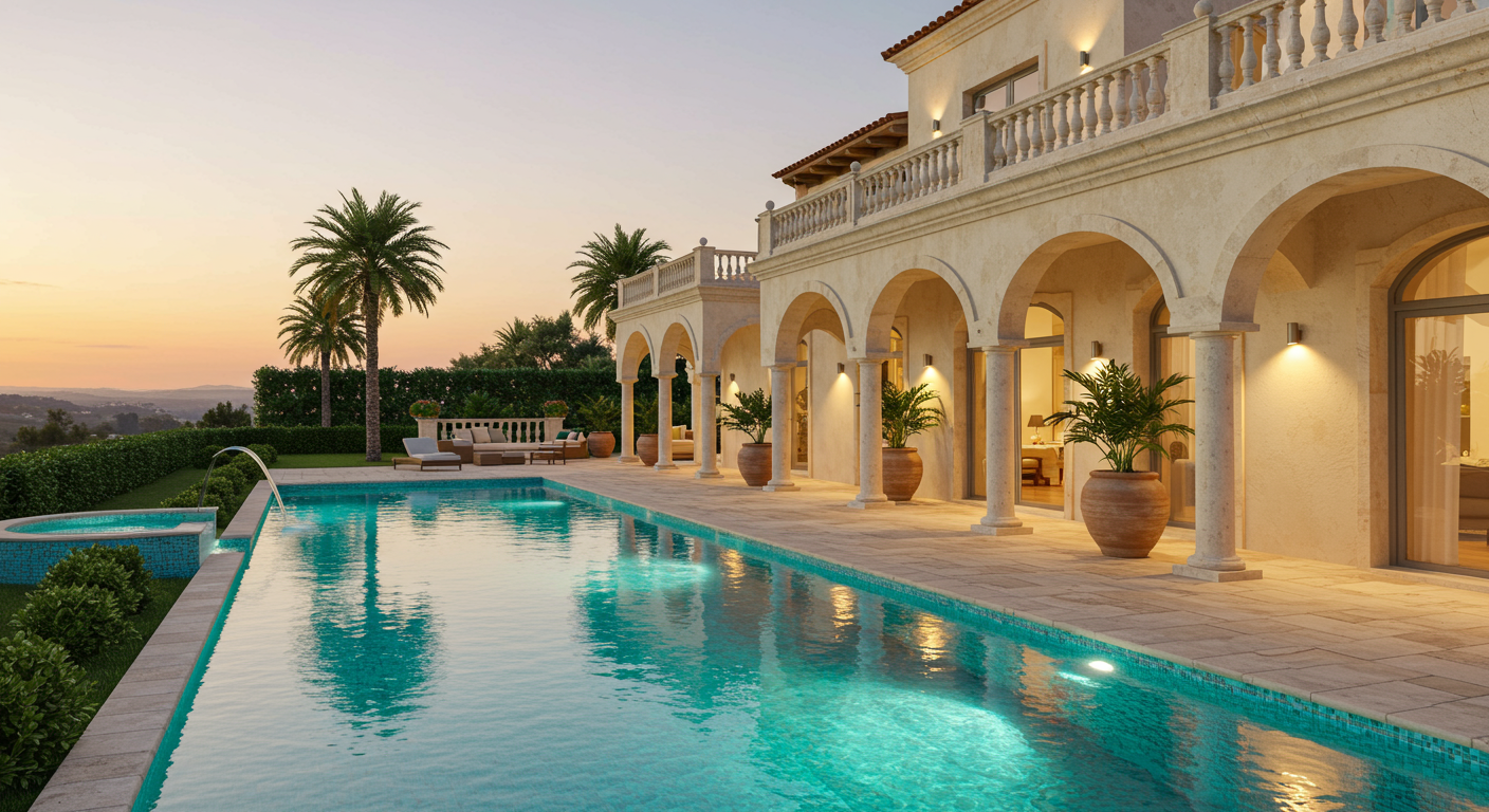 Backyard of 2 Vista Montemar, Laguna Niguel with pool. 