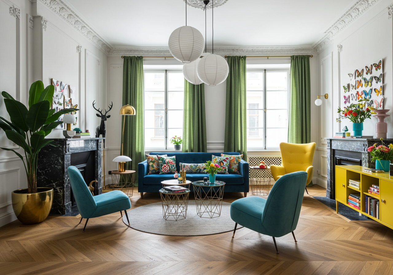 Furniture Living Room Room Indoors Table Interior Design Animal Wildlife Mammal and Antelope