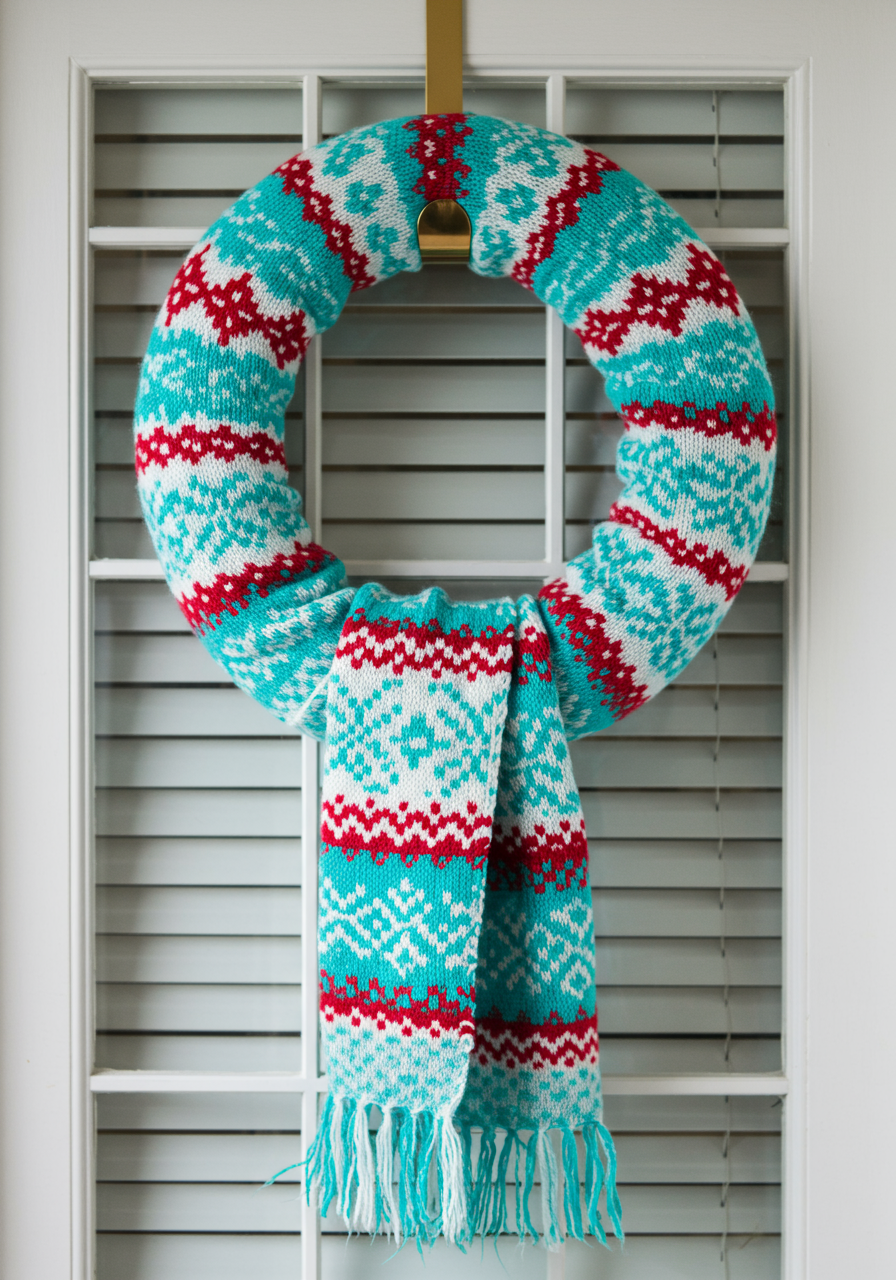 winter crafts scarf wreath