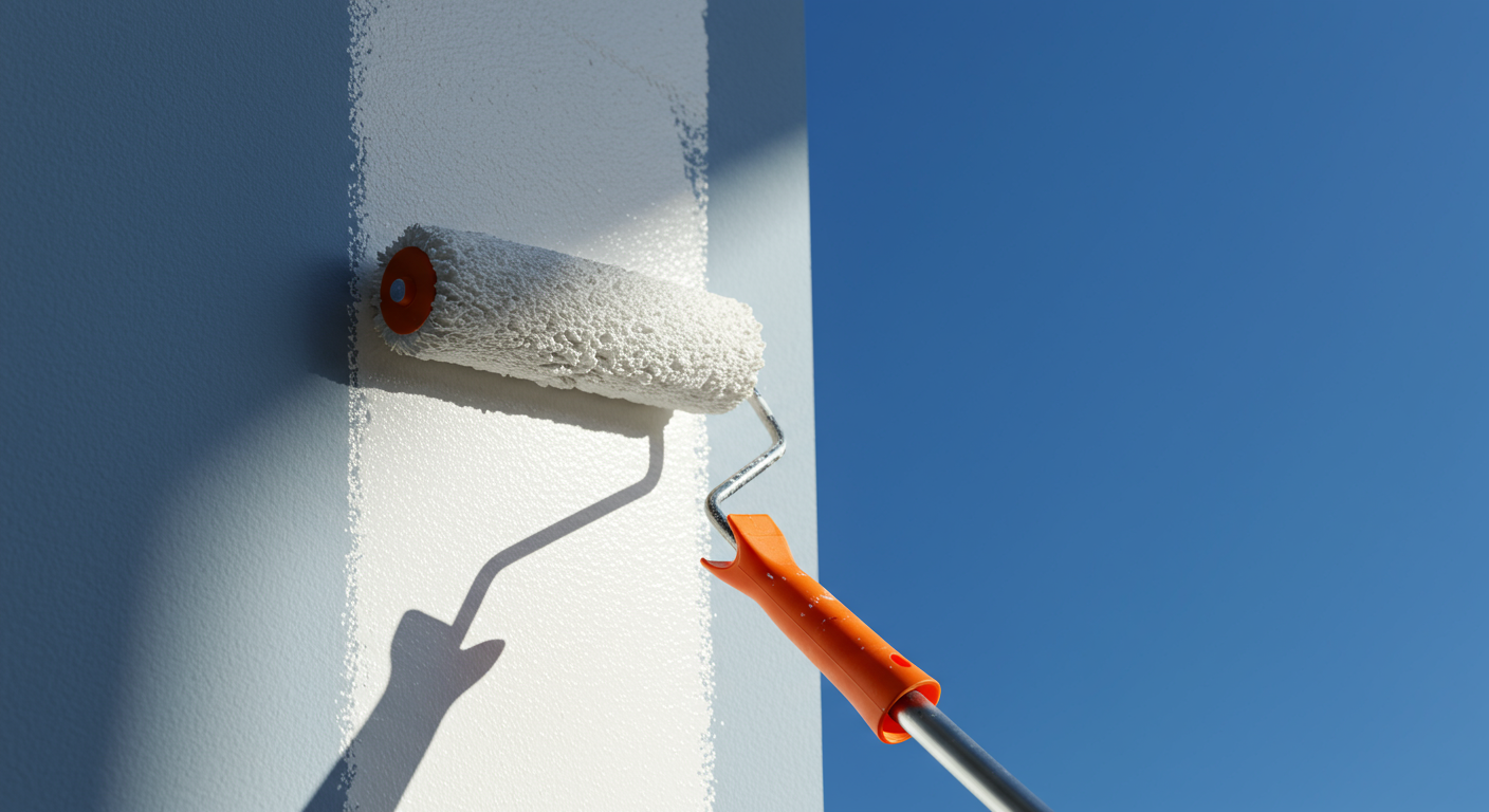 To paint a wall white, blue sky