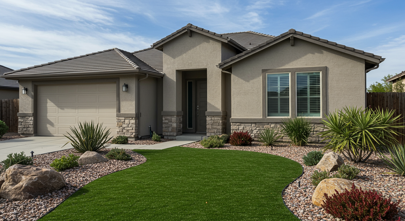 a house with a garden