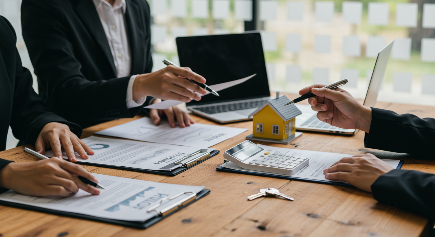 Buyers purchasing a home.