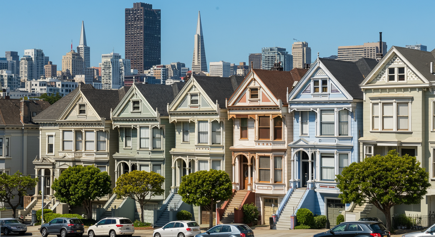  A row of Painted Ladies in San Francisco.