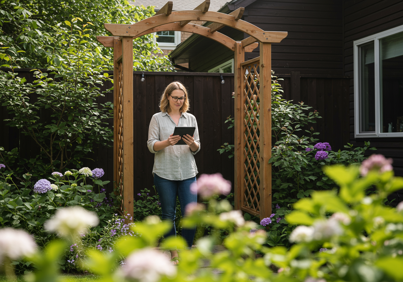 Professional woman looking at her tablet.