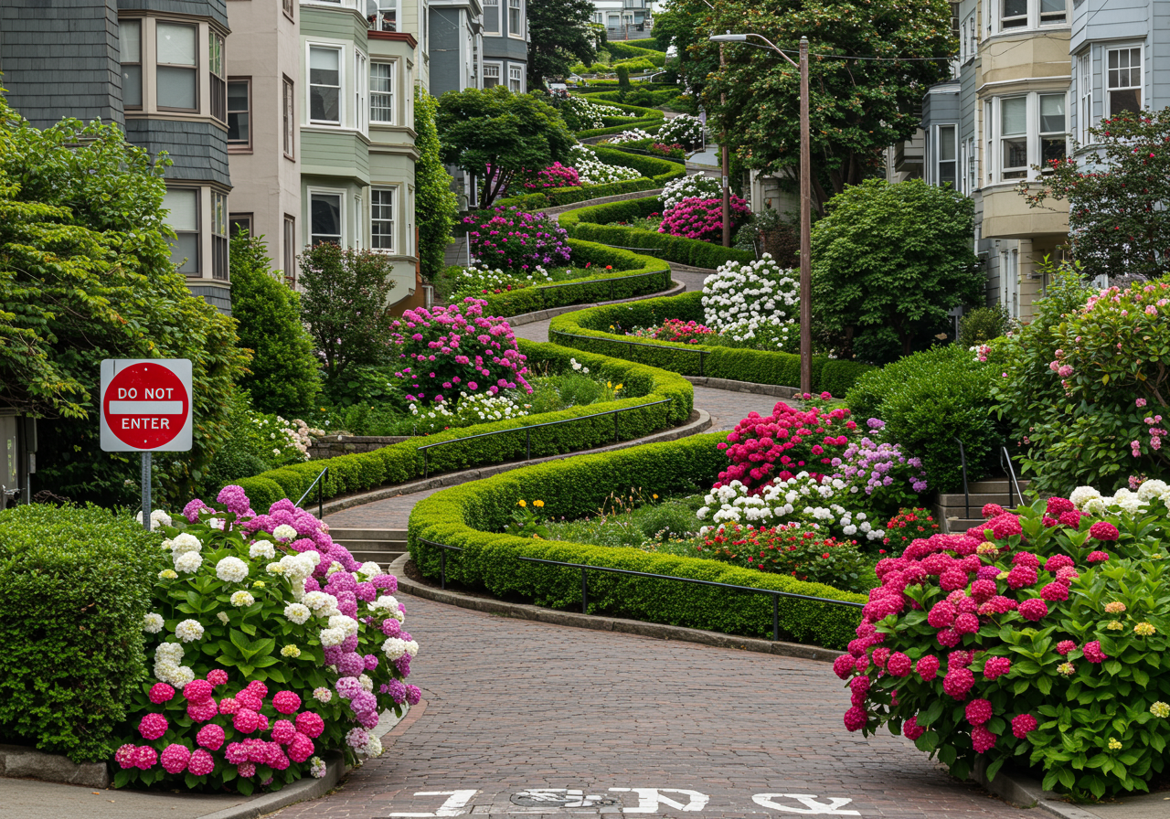 Lombard Street, arguably one of San Francisco's most famous streets.
