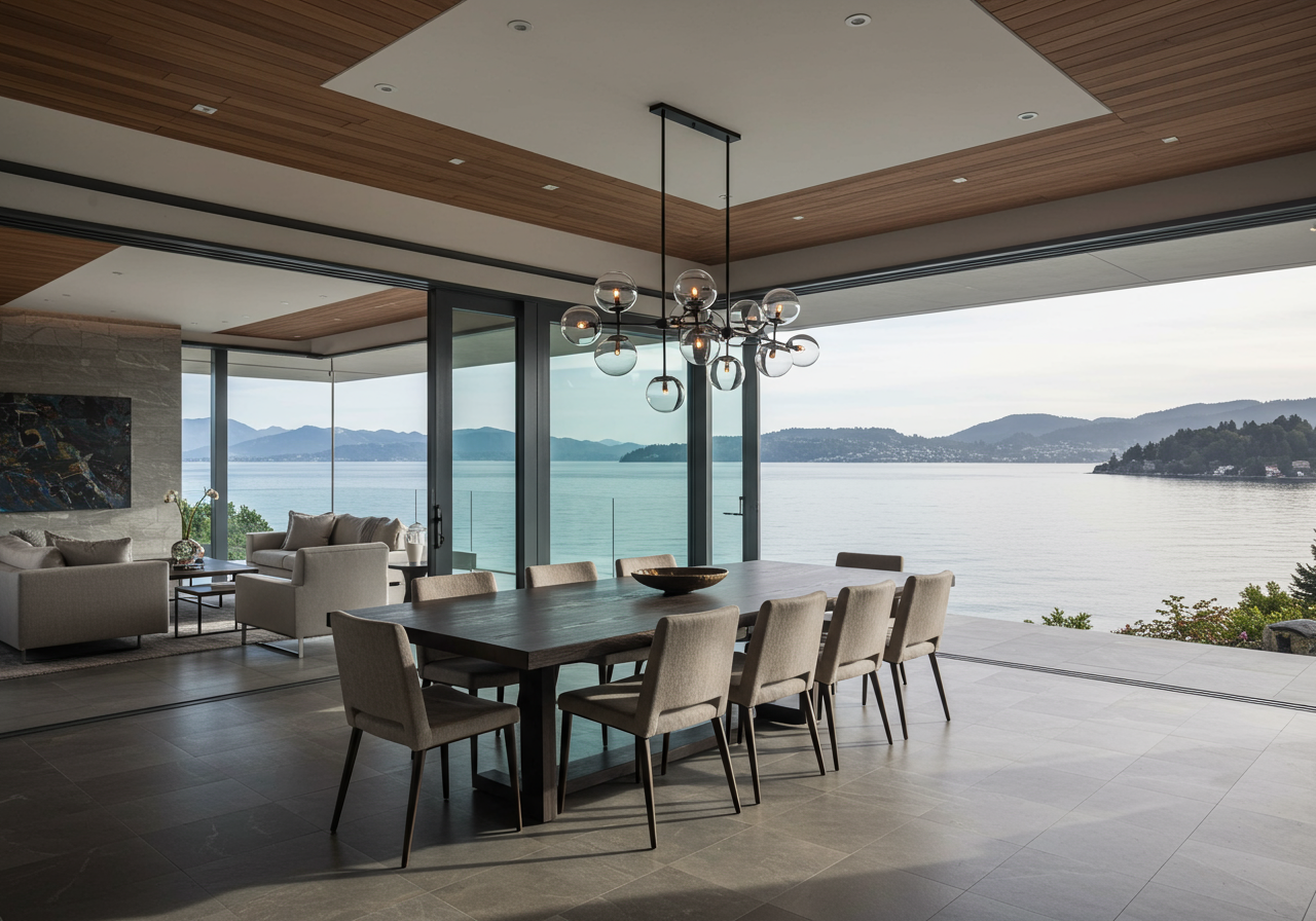 The entire house was designed for indoor-outdoor entertaining.