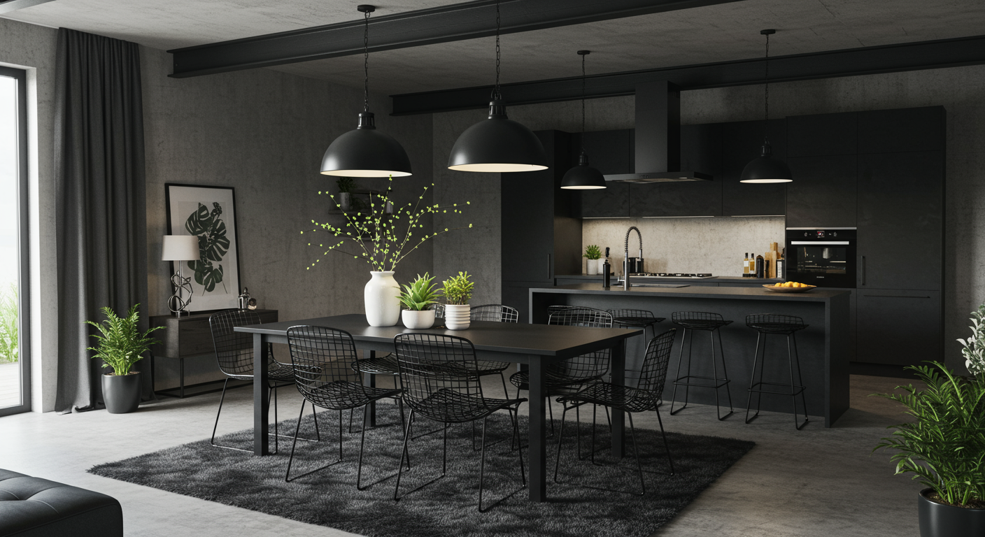 Modern Black Designer Loft Conversion Interior